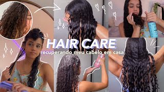 HAIR CARE 🧖🏻‍♀️ | recuperando meu cabelo em casa