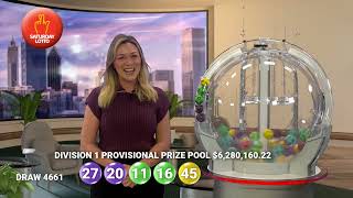 Saturday Lotto Results - Draw 4661 - 21 March 2026