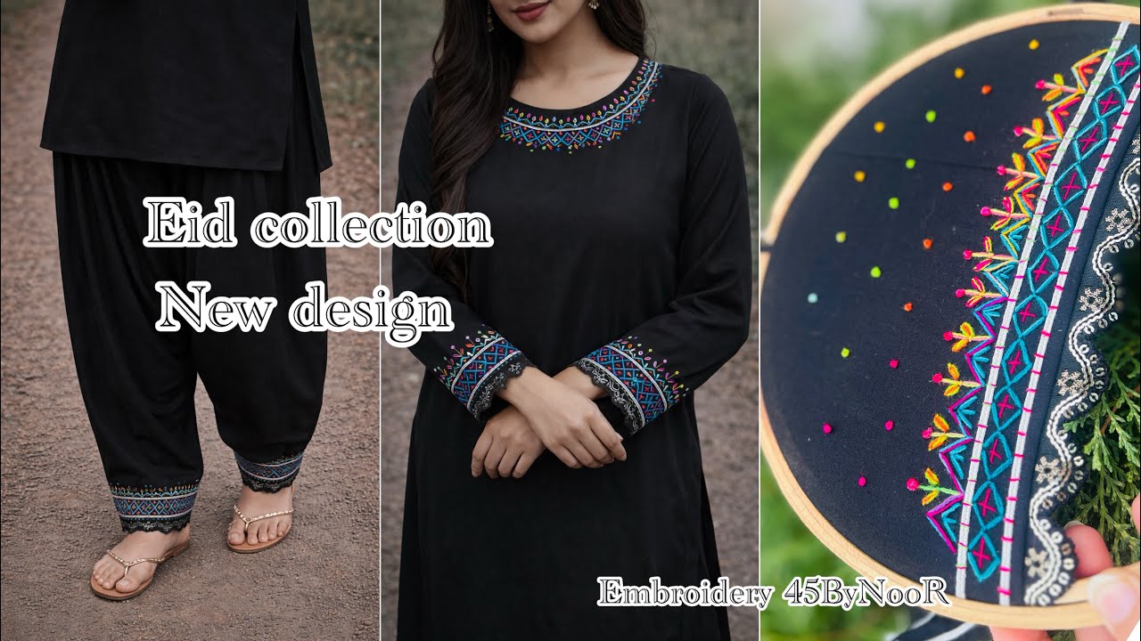 Luxury Couture Eid Hand Embroidery Dress | Elegant High-Fashion Design Tutorial