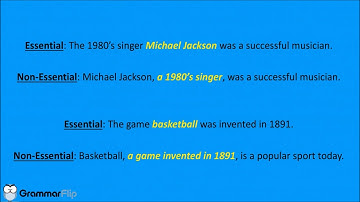 Commas: Essential and Non-Essential Elements - Grammar Lesson