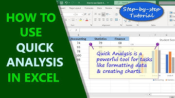 Quick Analysis | Excel | Spreadsheet | Format Data | Charts | Tables | Sum | Example | Tutorial