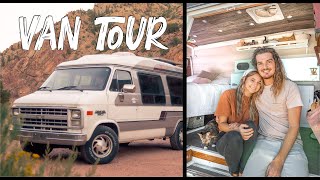 VAN TOUR // 1991 Chevy G20 Van Converted to Campervan (With No Experience!)