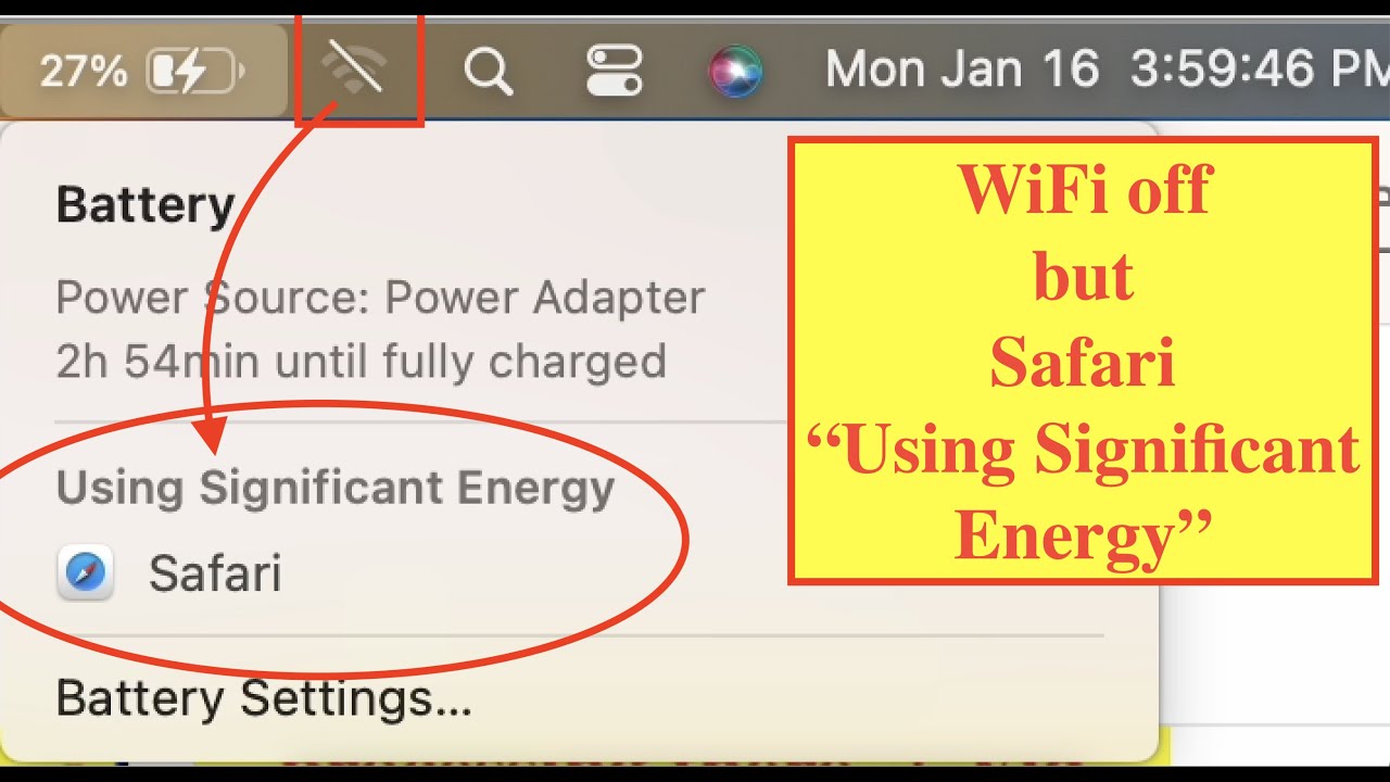 safari is using significant energy