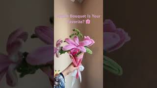 🌷 5 Handmade Pipe Cleaner Flower Bouquets ✨ #shorts