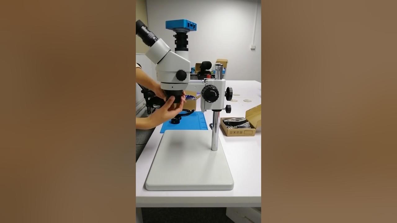Eakins Trinocular stereo microscope installation video YouTube