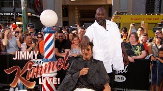 Shaq & Guillermo Give Summer Haircuts to Pedestrians