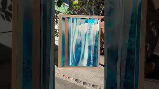🦴Painted glass💙🎨Should it go up or down? #art #glassart #abstractart #abstractpainting