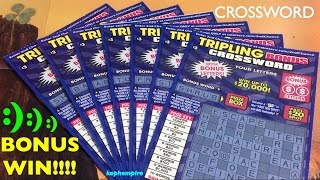 BONUS WIN TRIPLING BONUS CROSSWORD $3 California Lottery Scratcher