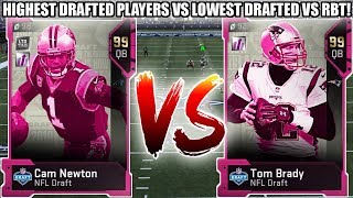 HIGHEST DRAFTED VS LOWEST DRAFTED CHALLENGE VS RBT! NFL DRAFT CHALLENGE! | MADDEN 19 ULTIMATE TEAM