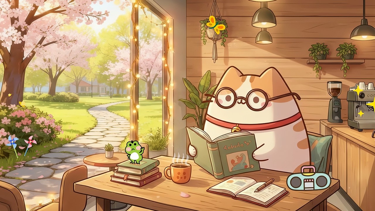 Mochi's Spring Study Cafe 📚 Cozy Lofi Beats for Focus & Relaxation 🌸 Chill Lofi for Sunny Days