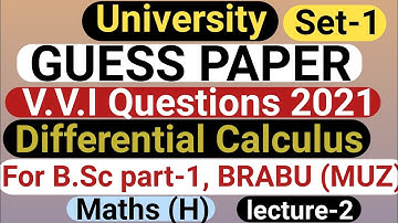 For B.Sc part-1!Math(H) University Gauss paper!Objective type question!V.V.I question 2021 BRABU MUZ
