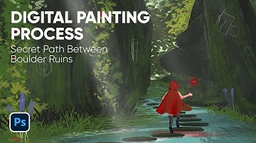 How to Paint a: Hidden Secret Path in a Forest on Photoshop (with Narration)