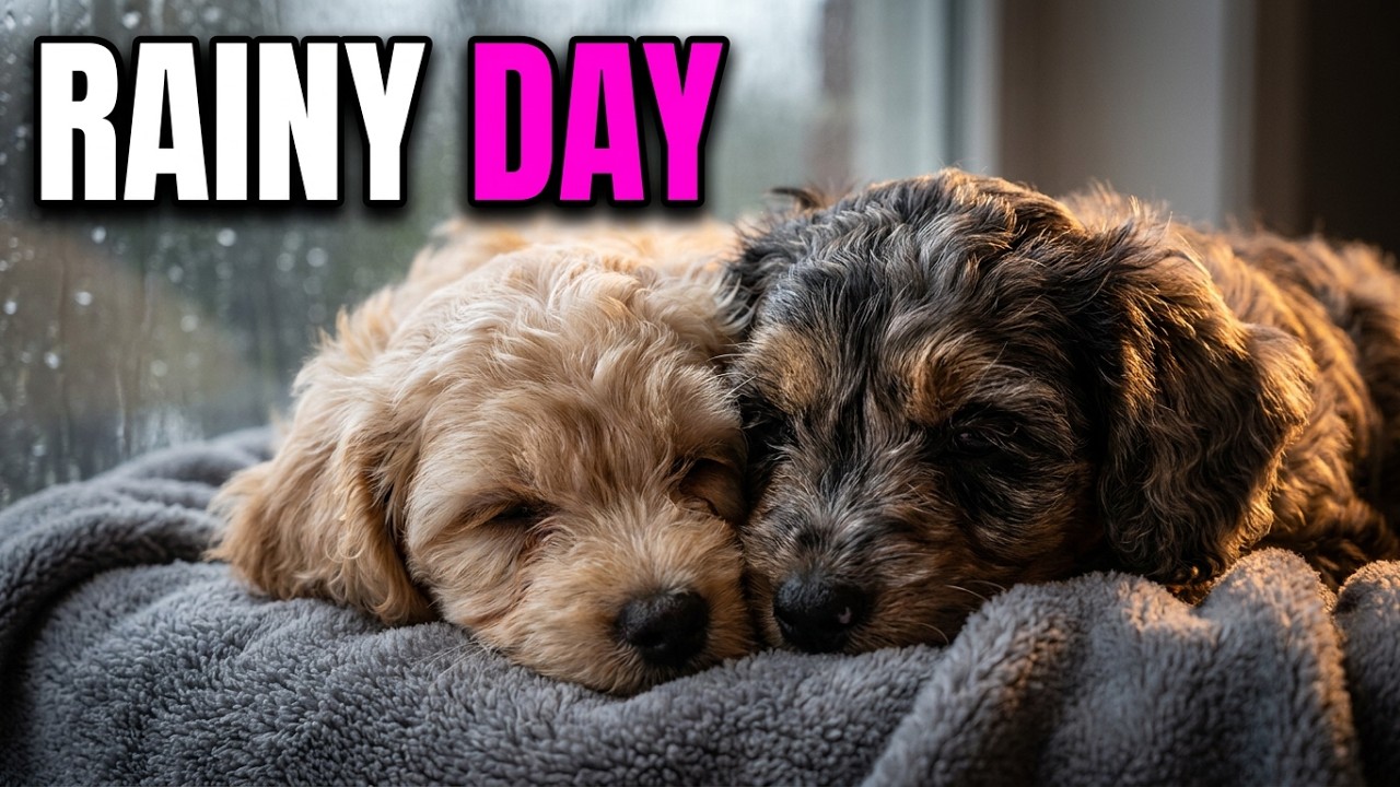 Sleepy Puppies Snuggled In on a Rainy Day - YouTube