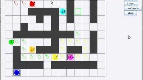 Cooperative pathfinding (WHCA*) demo
