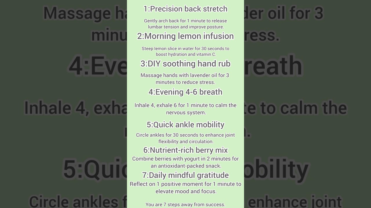 "7 Pro Hacks to Boost Your Wellness! 🌿 Start Now! 