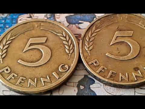 Best Value,Deutsche Mark Pfennig Rare! Old Medal Currency BUNDESREPUBLIK DEUTSCHLAND 5 Pfennig 1950