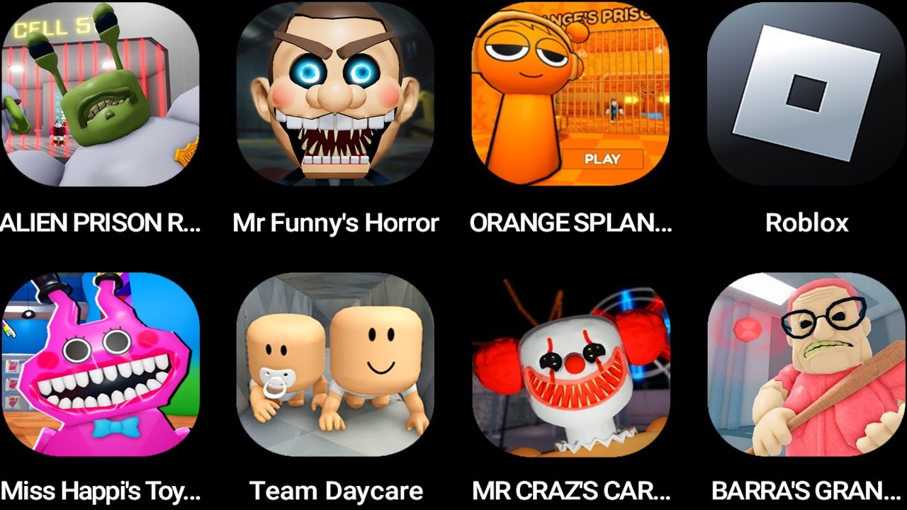 ALIEN PRISON RUN,Mr Funny's ToyShop!,ORANGE SPLANKI'S,Roblox,Miss Happi's Toyshop!,[W8] Team Daycare