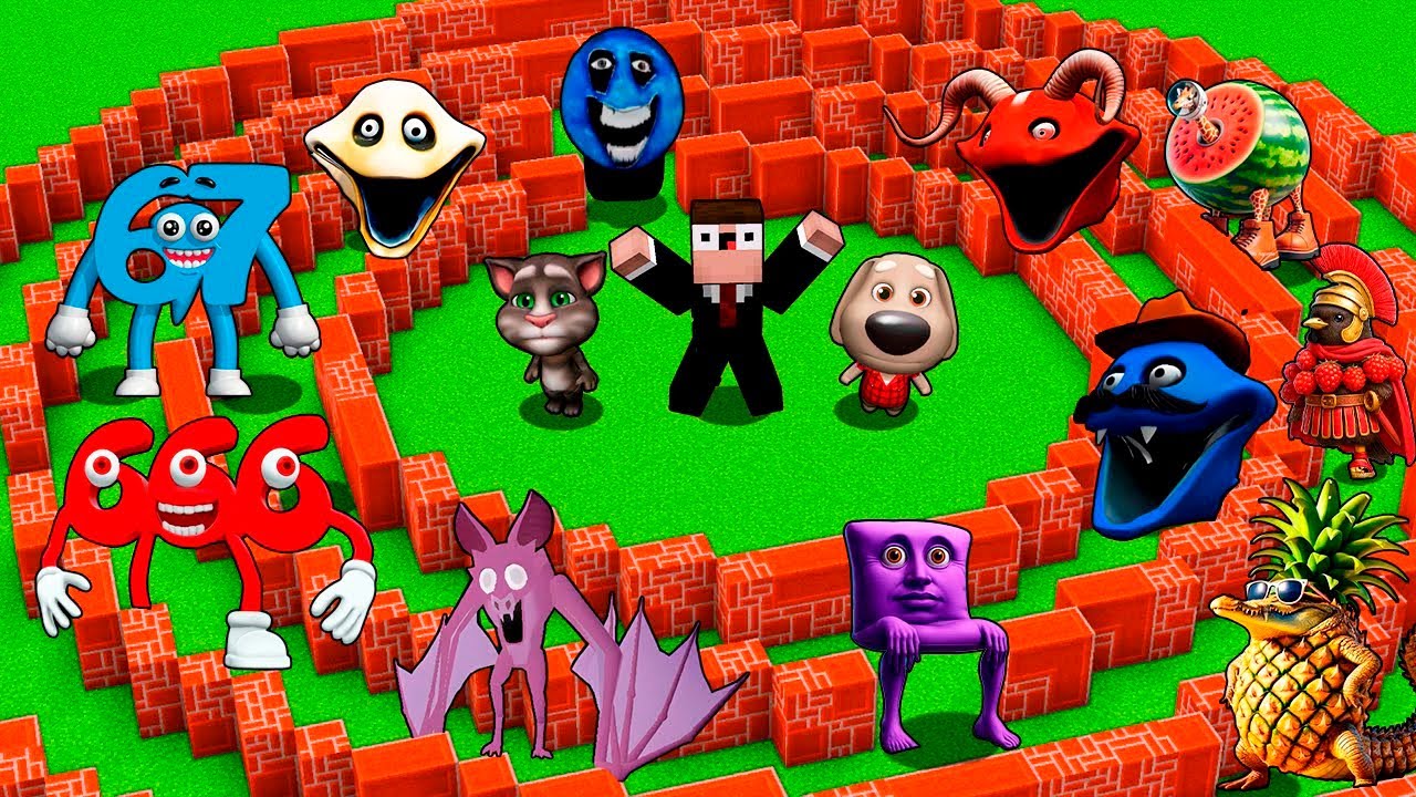 SURVIVAL in MAZE of ITALIAN BRAINROT | HUNGRY WORM HUNGRY SNAKE | 67 SIX SEVEN - Minecraft Animation