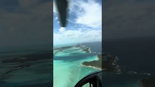 Beautiful low level helicopter flight over Exumas- Bahamas