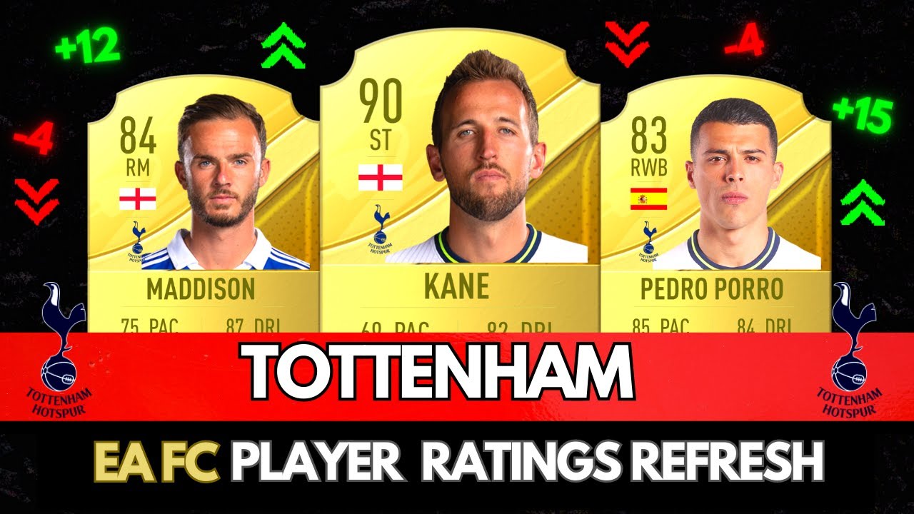 FIFA 24 - TOTTENHAM PLAYER RATINGS! EAFC 24 Ft.. Son, Maddison And  Kulusevski 