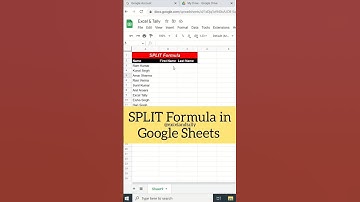 Split Names in Google Sheets | #exceltricks #excel #msexcel #shorts #excelvideos #exceltips