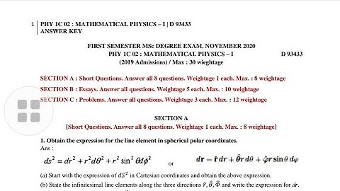 1st semester question paper with answers Mathematical physics#msc #calicutuniversity| degreestudies