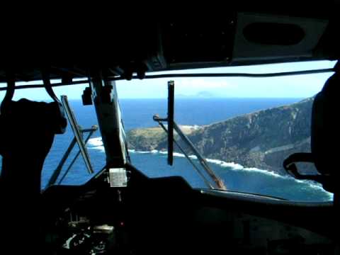 landing on Saba