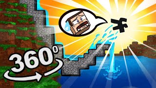 360 Video - WORLDS LARGEST Minecraft Waterslide in 360 animation! (Minecraft 360 VR)