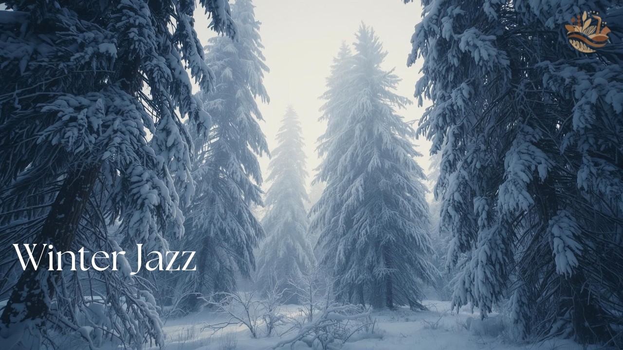 Cool Jazz Winter Forest ❄️ Peaceful Snow Ambience in 4K for Relaxation & Focus