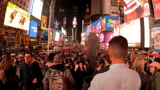 ⁴ᴷ⁶⁰ Walking NYC : Times Square at Night from Lincoln Center (April 18, 2019)
