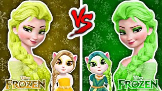 My Talking Angela 2 ❤️‍🔥|| Angela Vs Yellow Elsa 💛❄️ Vs Green Elsa 💚❄️|| Cosplay/ Makeover 💄