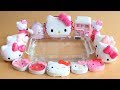 Special Hello Kitty! Mixing Makeup and glitter Into Slime!  What is  Secret Kitty Box?