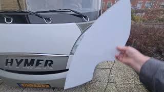 steen door koplamp koplamp stuk van de hymer 694 sl.    nood reperatie????