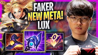 FAKER CRAZY NEW META LUX MID! - T1 Faker Plays Lux MID vs Veigar! | Season 2023