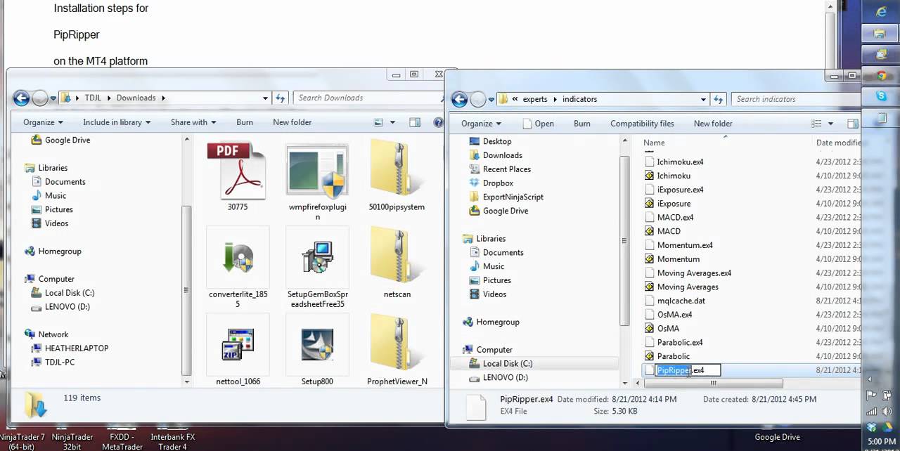 How To Install Metatrader Indicator Pipripper Forex System Into Metatrader Mt4 - 