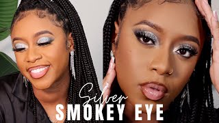 VLOGMAS DAY: 18 SILVER GLITTER SMOKEY GLAM| STEP-BY-STEP TUTORIAL | KELSEA RAE