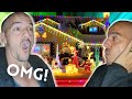 Reacting to Christmas Light Display - Cubans FIRST TIME EVER