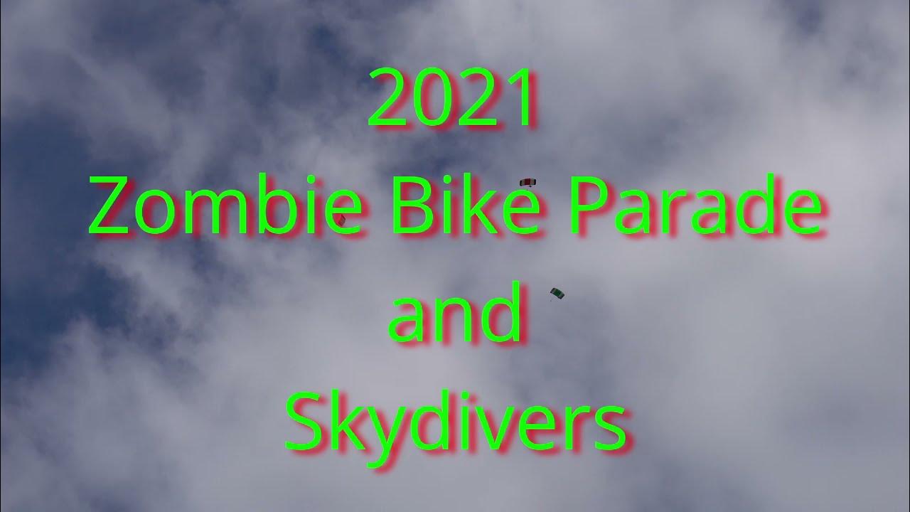 Davis CA Zombie Bike Parade and Skydivers YouTube