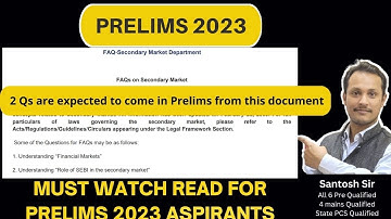 PRELIMS 2023 MOST IMPORTANT TOPICS 2023 #iasprelims2023 #cseprelims#iaswithsantosh