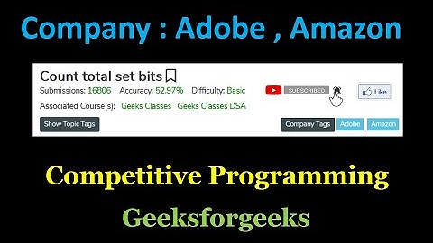 Count total set bits | Competitive Programming | Bit Magic | Must Do Coding Question | Leet Code