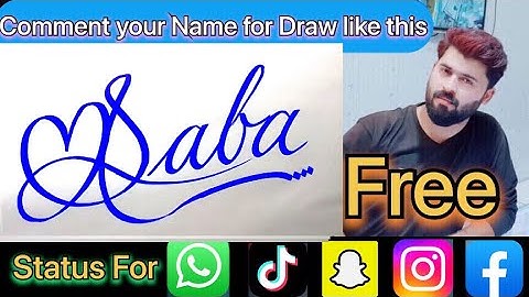 Saba Name Signature Calligraphy Status | How to Cursive write with cut Marker #saba @saba