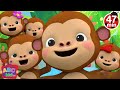 Five little monkeys jumping on the bed  cocomo  nursery rhymes  kids songs