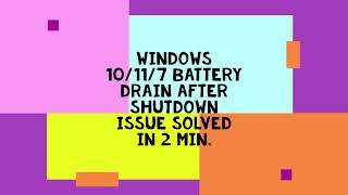 Laptop Battery drain after shutdown || Battery drain issue || 🔋😓 screenshot 4