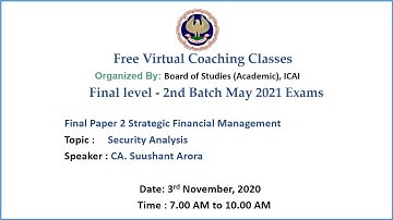 Final Paper 2 SFM Topic: Security Analysis Morning Session Date: 3-11-2020
