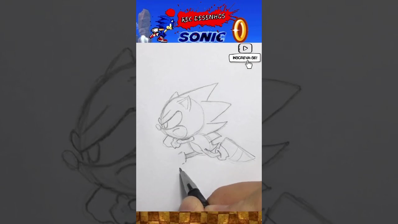 como DESENHAR o SONIC CORRENDO - how to draw SONIC RUNNING - sonik necə  çəkmək olar 