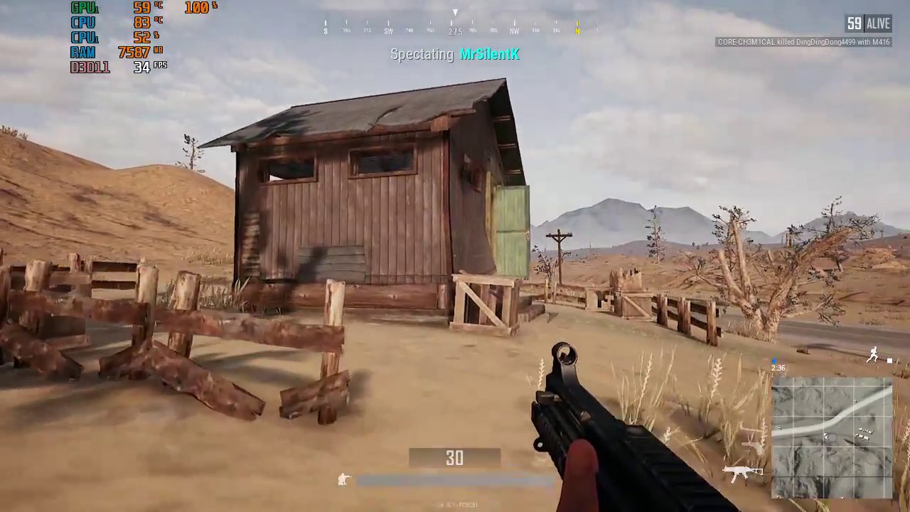 PUBG on Nvidia 940mx 2gb - i5-7200U - 16 gb DDR4 Memory - First Person Mode