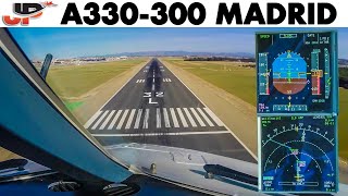 Piloting Iberia Airbus A330 into Madrid | Cockpit Views