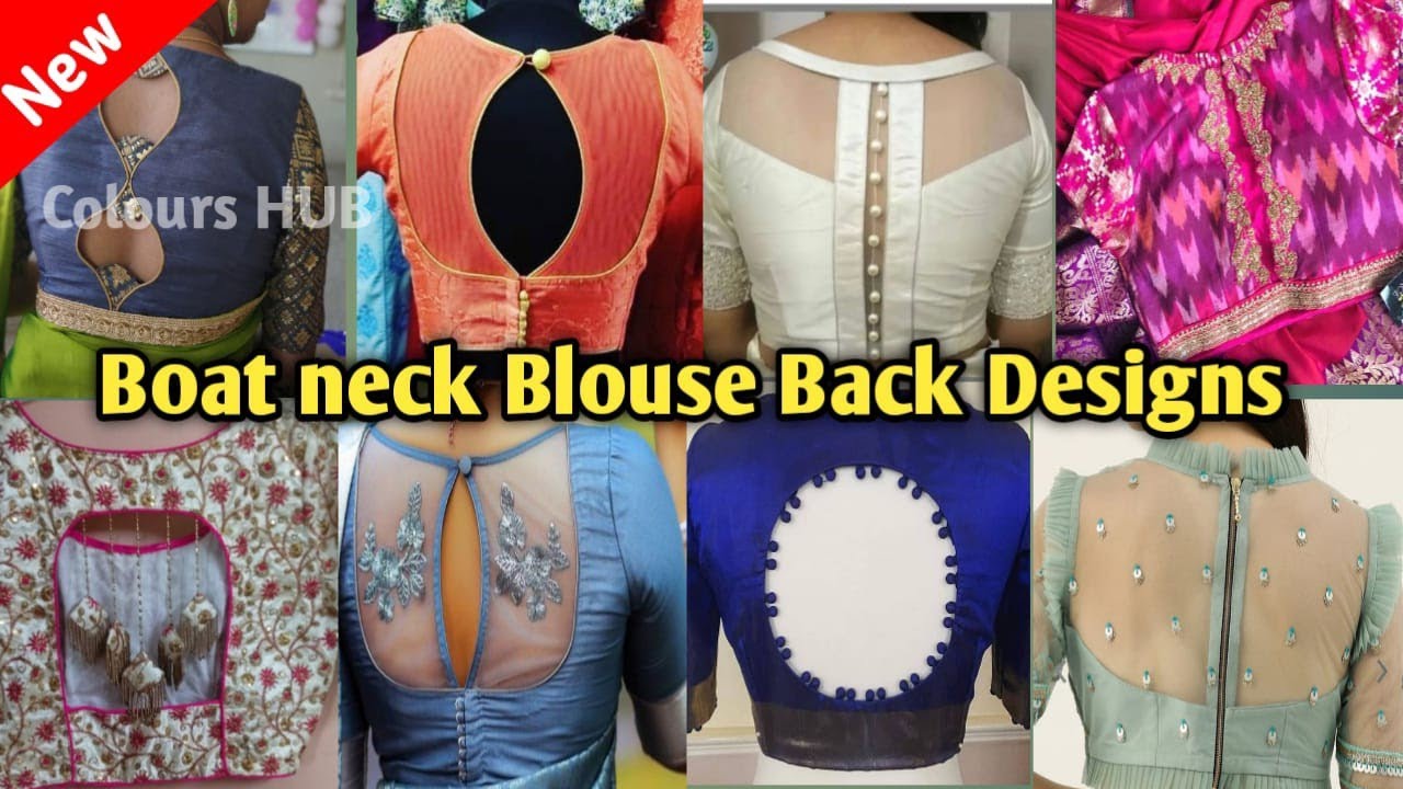 Latest Boat Neck Blouse designs 2022|Boat Blouse Back neck Designs ...