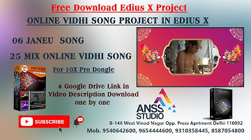 Online Vidhi Song Project in EDIUS X Free Download | #AnssStudio 9540642600, 9654444600