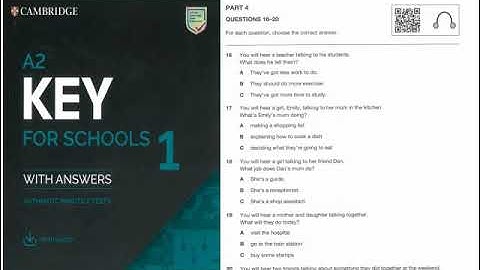 A2 Key for schools TEST 4   Listening part 4